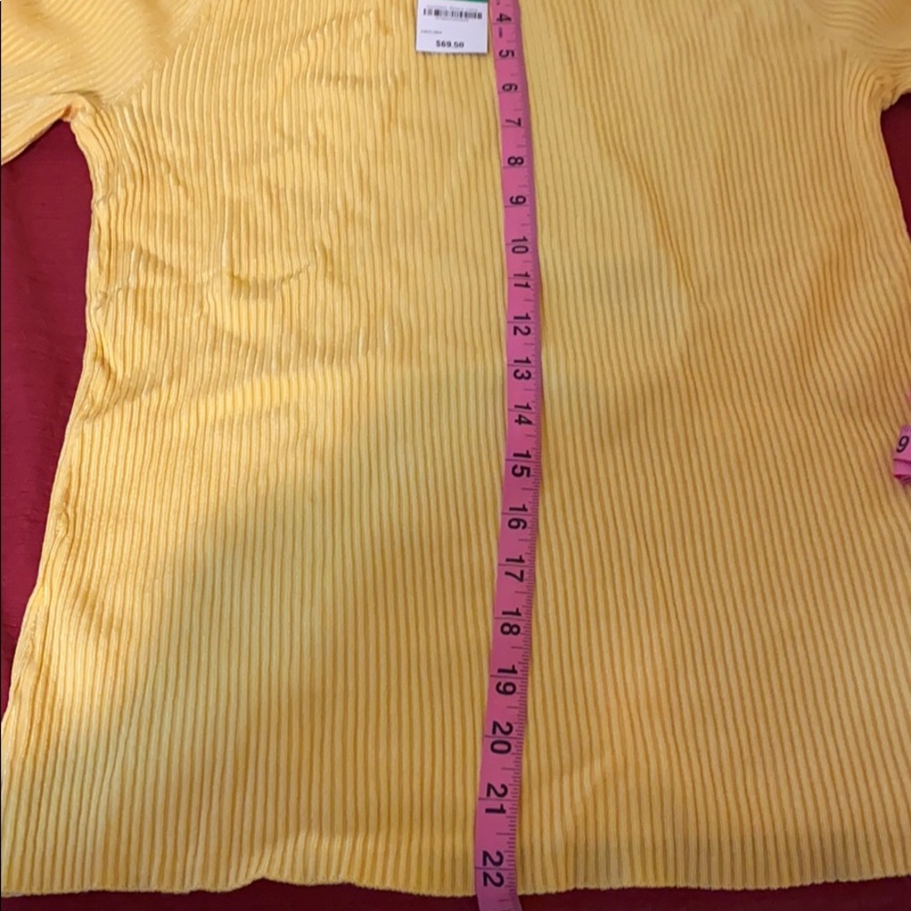 🚚 NWT INC Yellow Ribbed Top - Picture 8 of 8